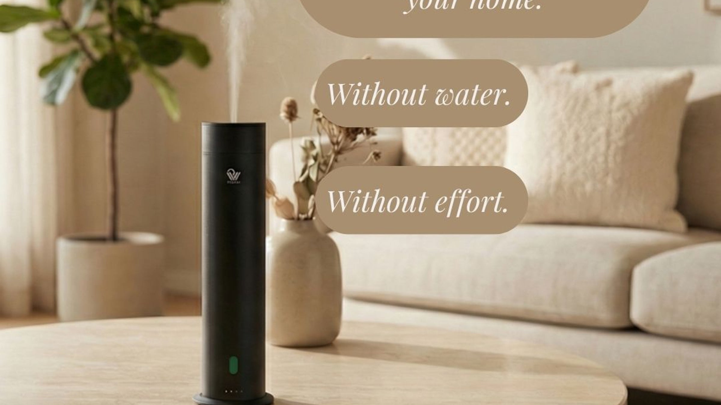 Pure One diffuser in a bright open living space