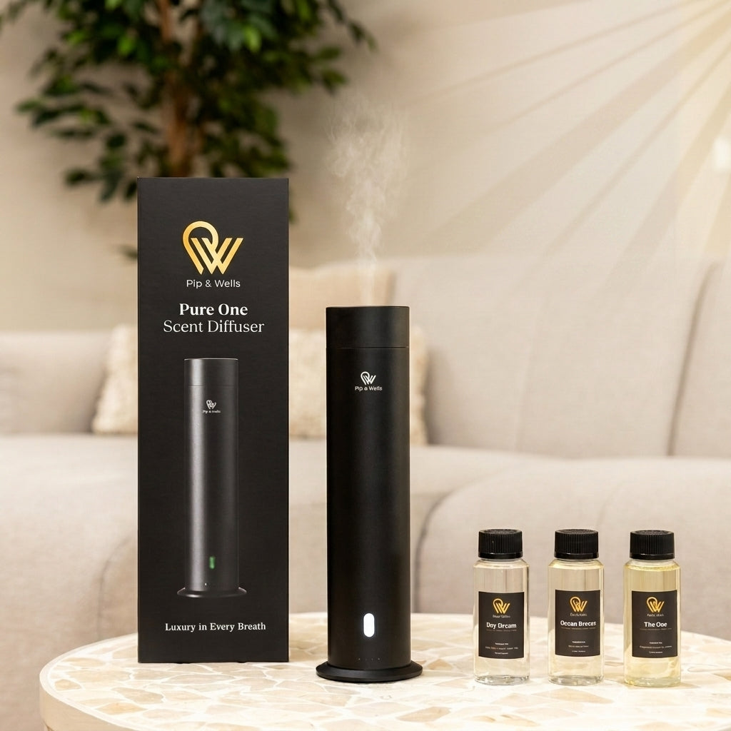Pip & Wells Pure One diffuser gift set with three fragrance oils