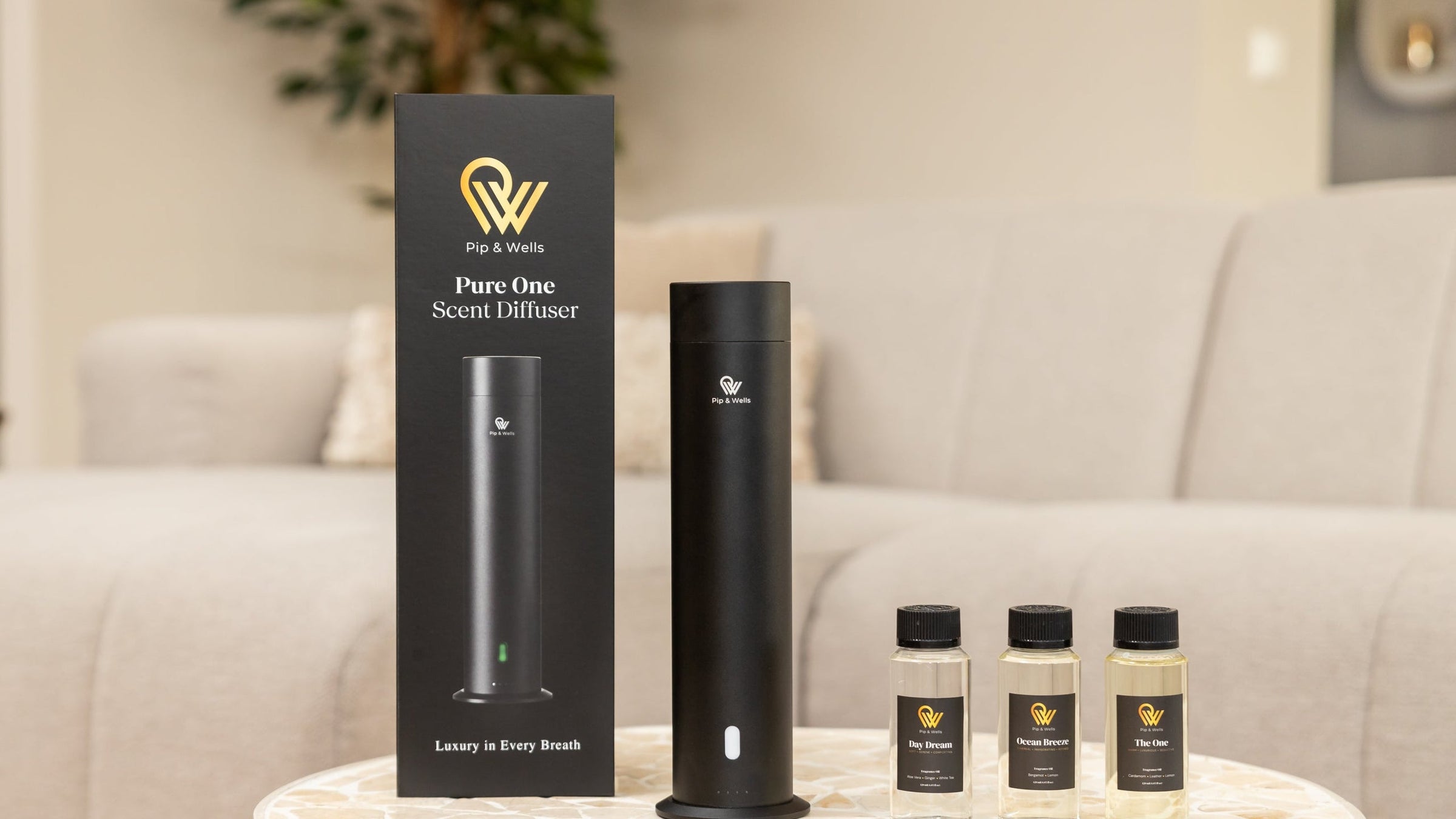 Pure One diffuser with Pip & Wells fragrance oils