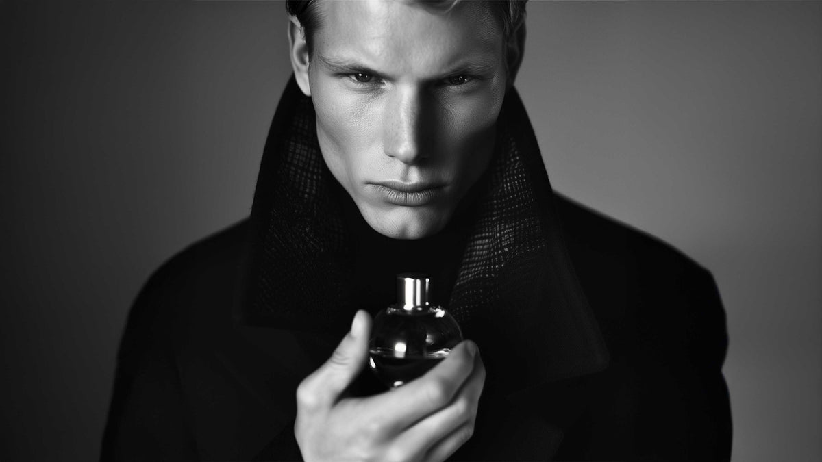 Fragrance ingredients and bottle styling representing scent notes
