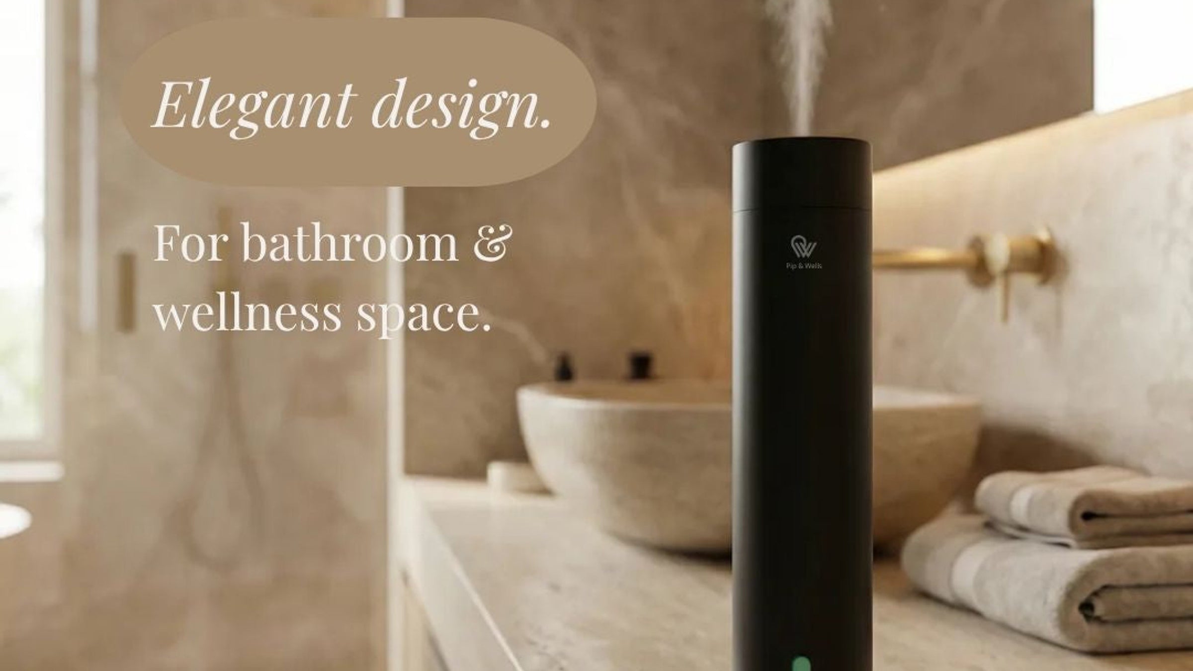 Refined bathroom fragrance setting with a Pure One diffuser